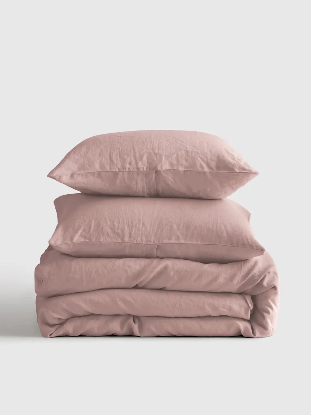 Quince European Linen Duvet Cover Set King/Cal King Dusty Mauve 100% Linen